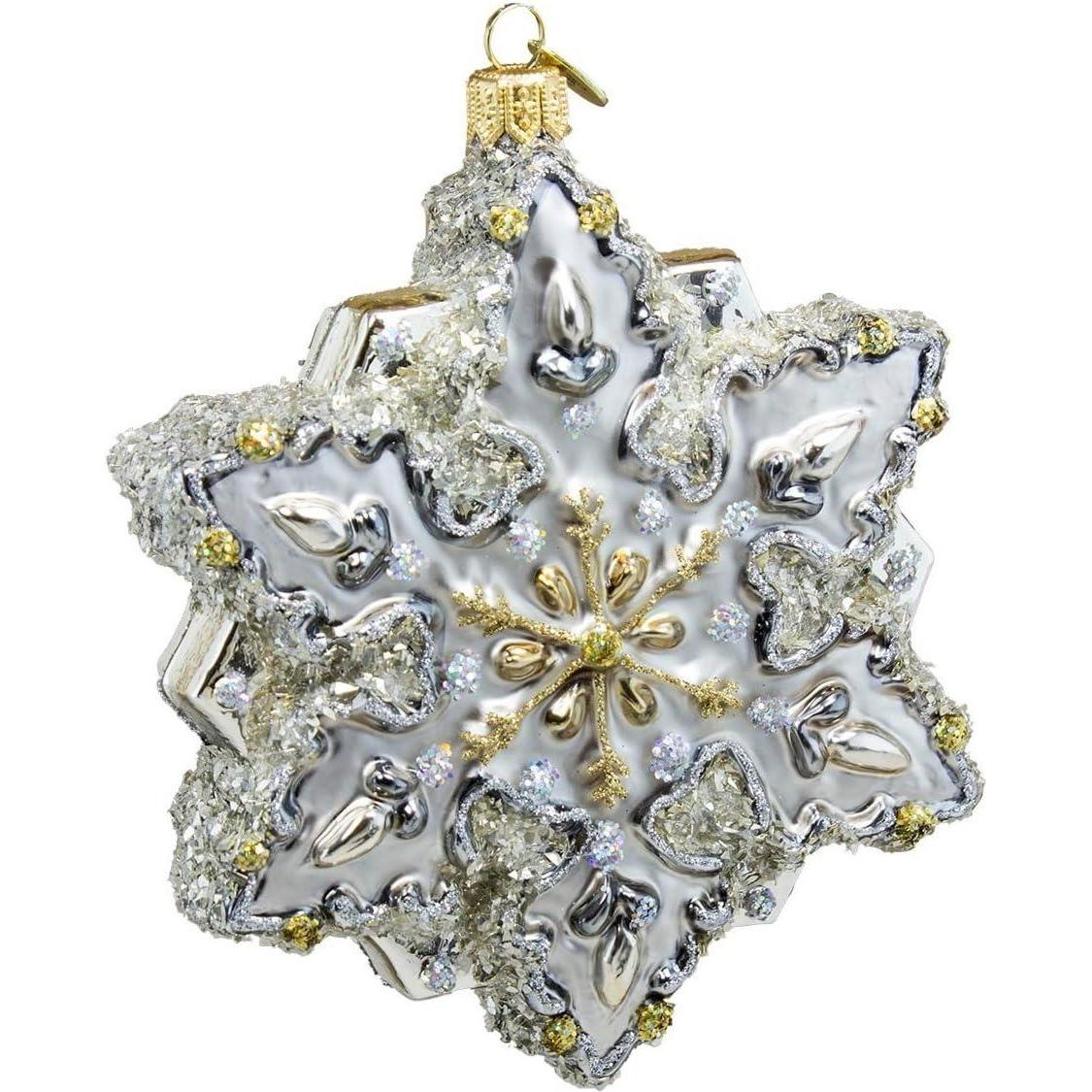 2016 Sparkling Snowflake Hallmark Ornament (Blown Glass) QGO1382