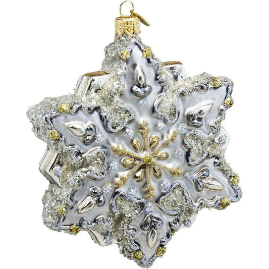 2016 Sparkling Snowflake Hallmark Ornament (Blown Glass) QGO1382