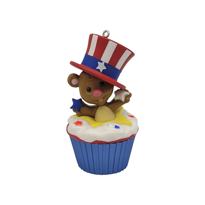 2016 Star-Spangled Bear Hallmark Ornament (Keepsake Cupcake) QHA1047 Image1