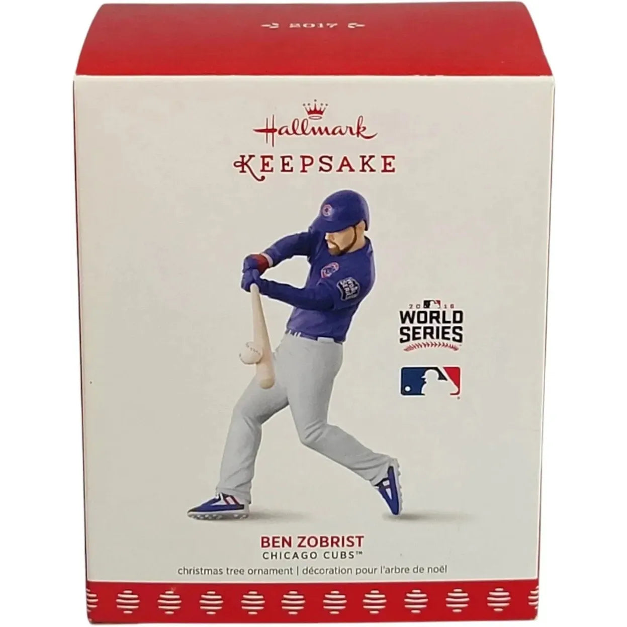 2017 Ben Zobrist, Chicago Cubs Hallmark Ornament (At the Ballpark) QXI1542