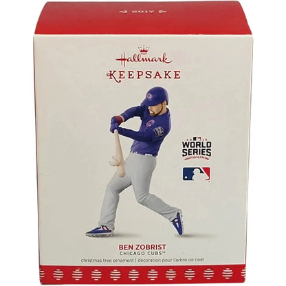 2017 Ben Zobrist, Chicago Cubs Hallmark Ornament (At the Ballpark) QXI1542