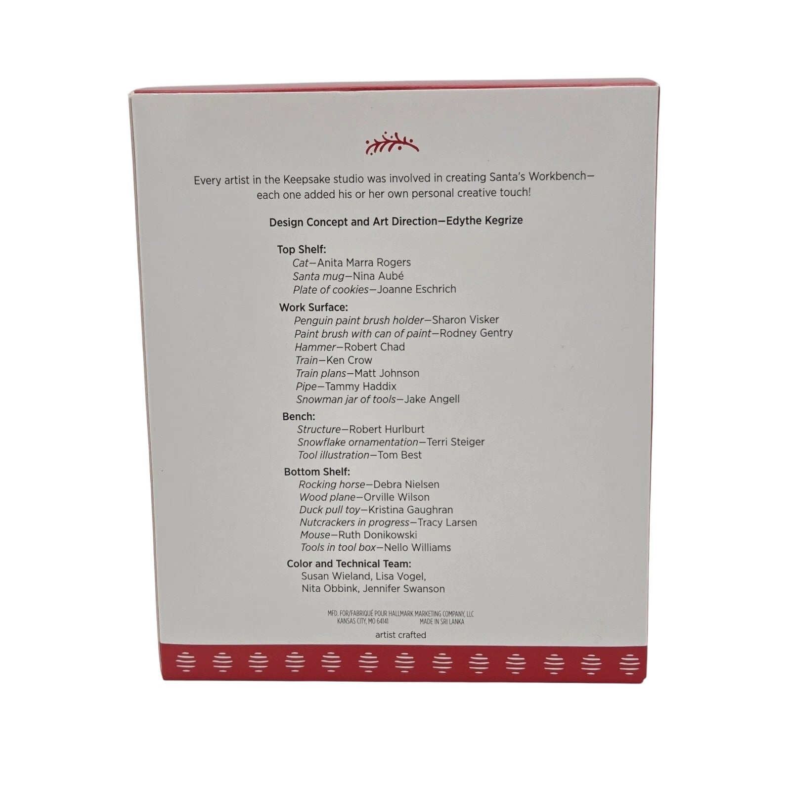 2017 Santa's Workbench Hallmark Ornament (Kringles) QXC5024