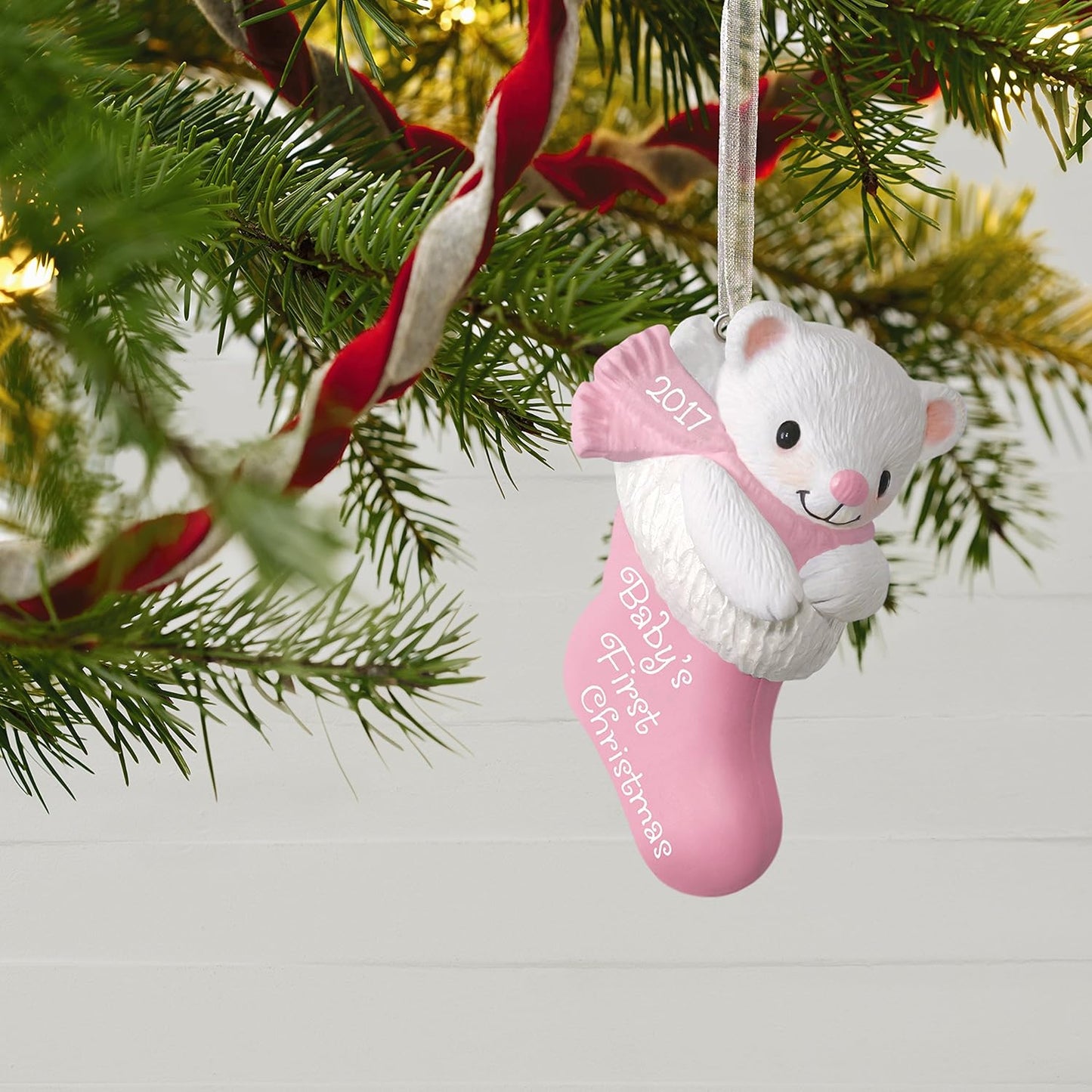 2017 Baby Girl's First Christmas Hallmark Ornament (Baby's First Christmas) QGO1255