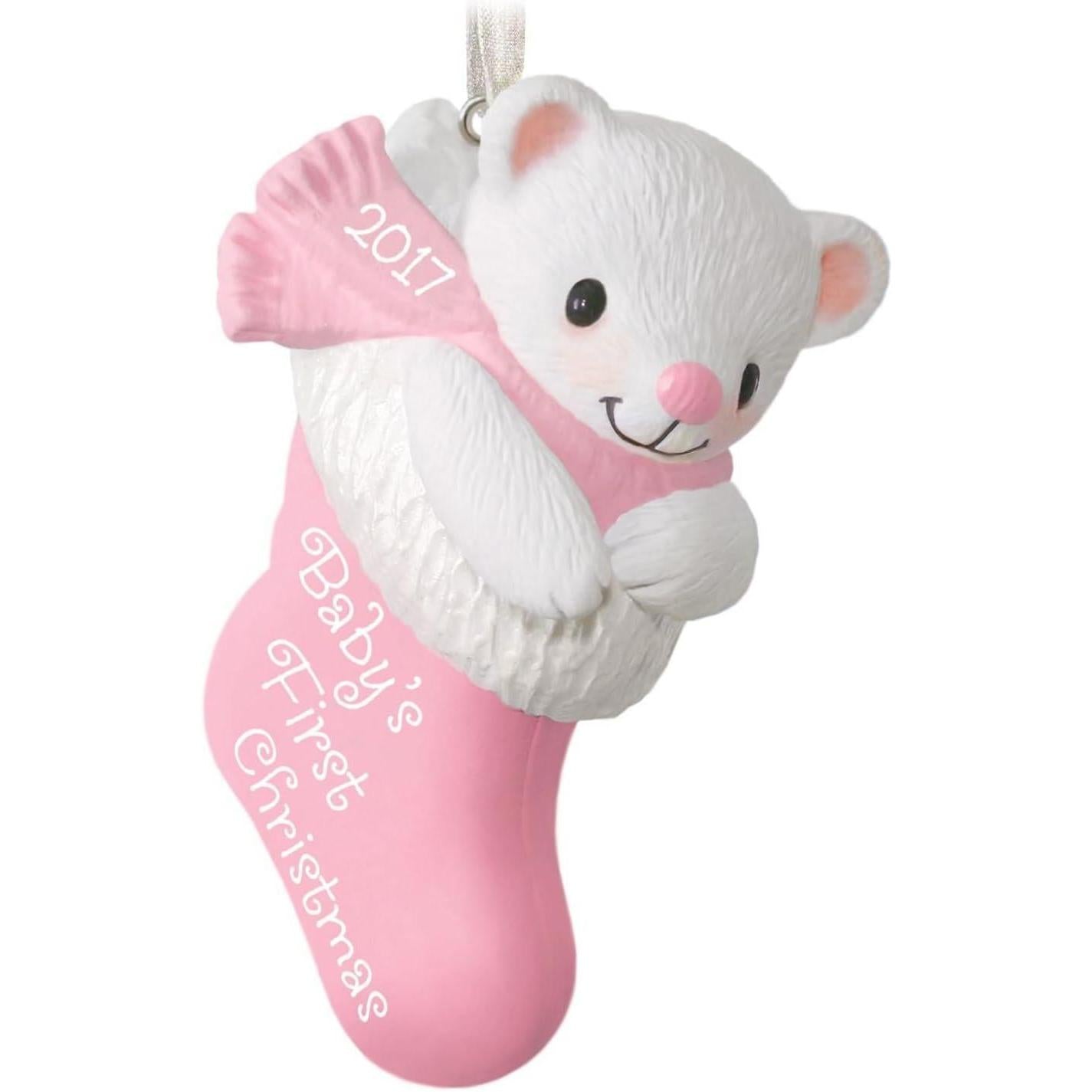 2017 Baby Girl's First Christmas Hallmark Ornament (Baby's First Christmas) QGO1255
