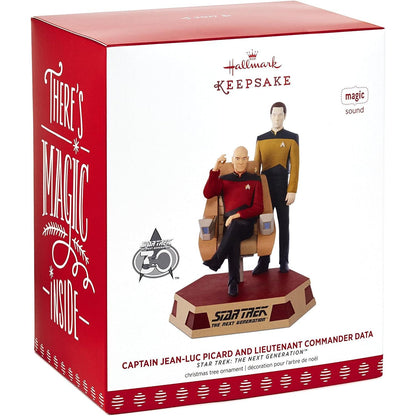 2017 Captain Jean-Luc Picard and Lieutenant Commander Data Hallmark Ornament (Star Trek) QXI3402