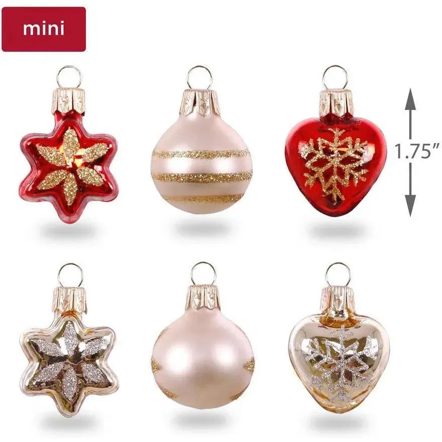 2018 Miniature Decorative Ornaments, Set of 6 Hallmark Ornament (Blown Glass) QSB6046