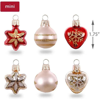 2018 Miniature Decorative Ornaments, Set of 6 Hallmark Ornament (Blown Glass) QSB6046