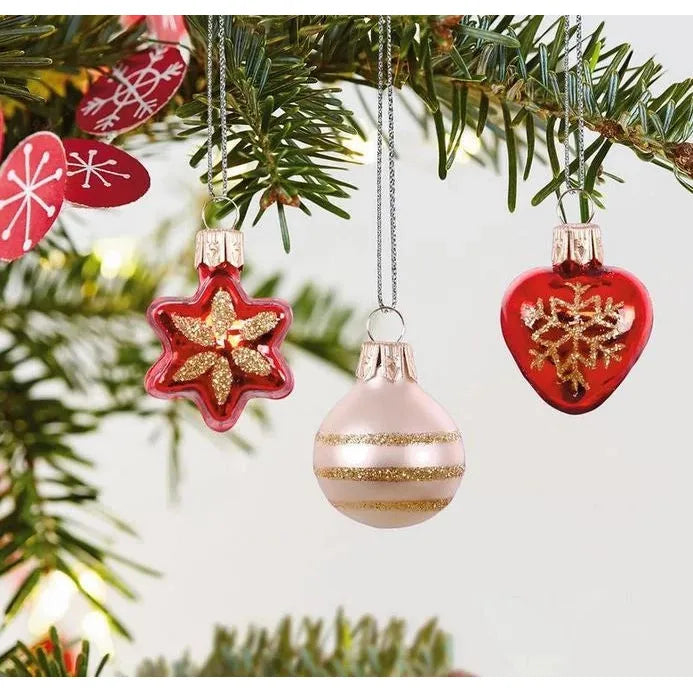 2018 Miniature Decorative Ornaments, Set of 6 Hallmark Ornament (Blown Glass) QSB6046