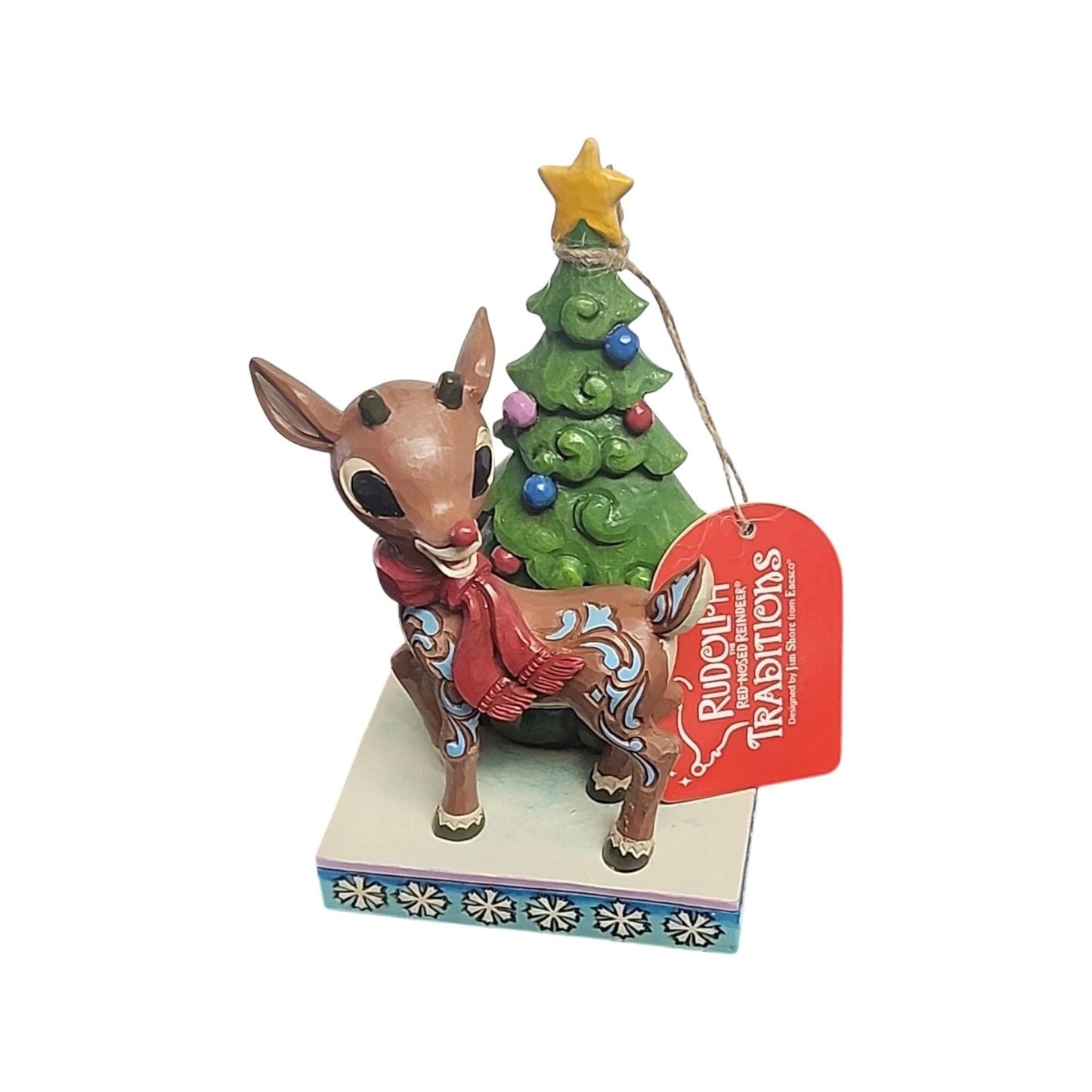 2018 Rudolph Standing by Tree Rudolph the Red-Nosed Reindeer Traditions Enesco Ornament 6001595 Image1