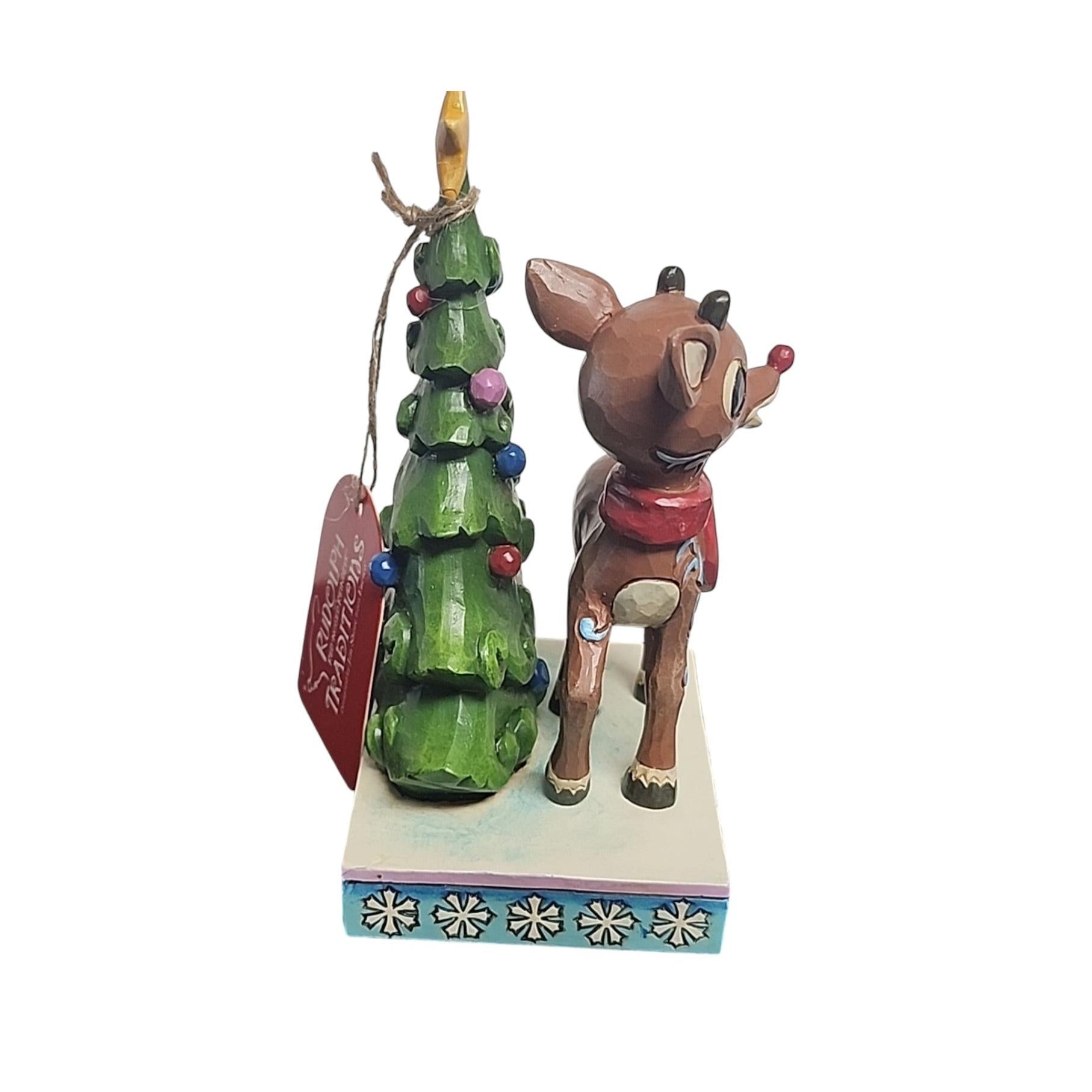 2018 Rudolph Standing by Tree Rudolph the Red-Nosed Reindeer Traditions Enesco Ornament 6001595 Image2