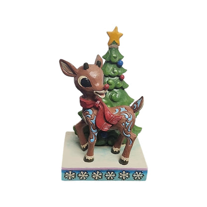 2018 Rudolph Standing by Tree Rudolph the Red-Nosed Reindeer Traditions Enesco Ornament 6001595 Image4