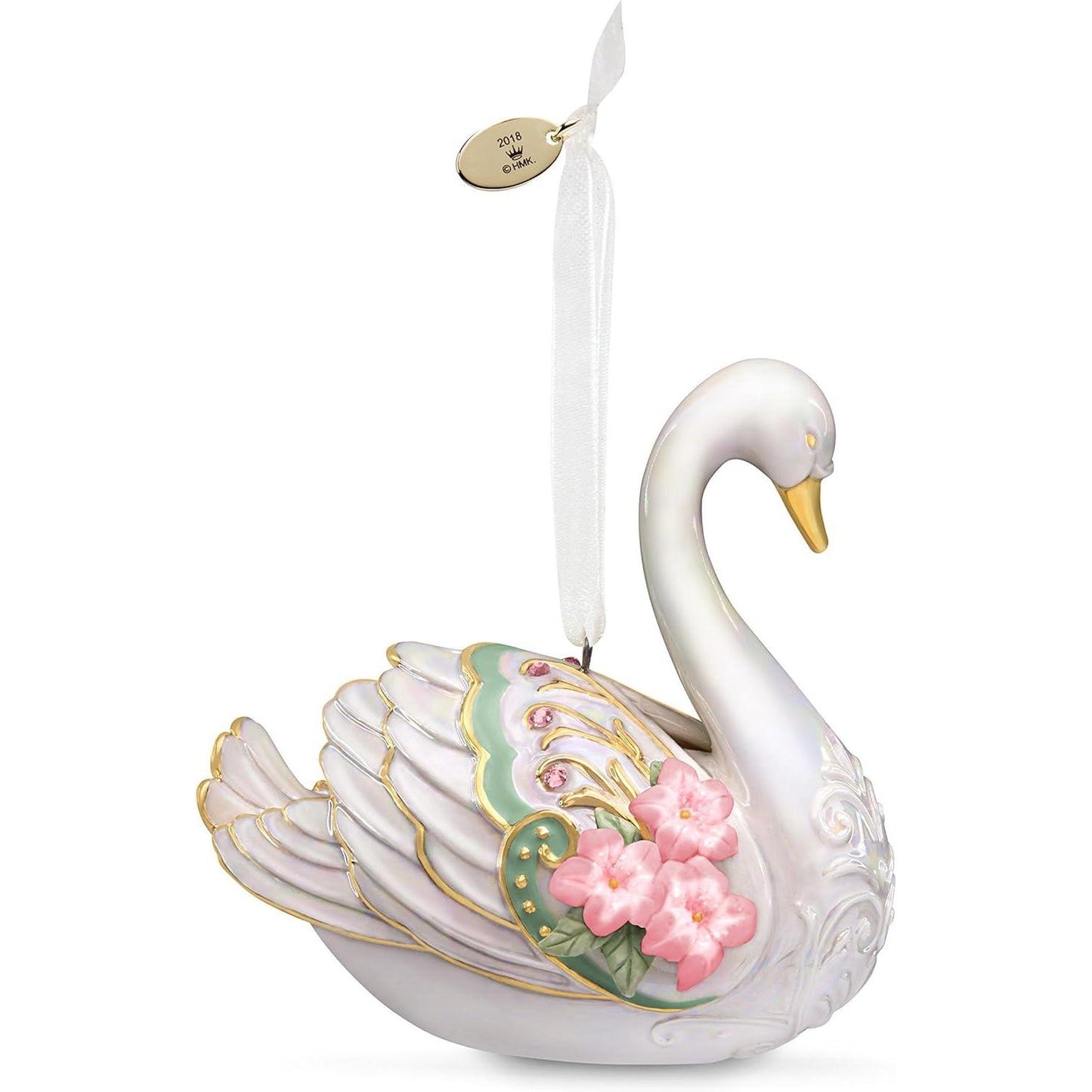 2018 Stunning Swan Hallmark Ornament (Porcelain) QK6403
