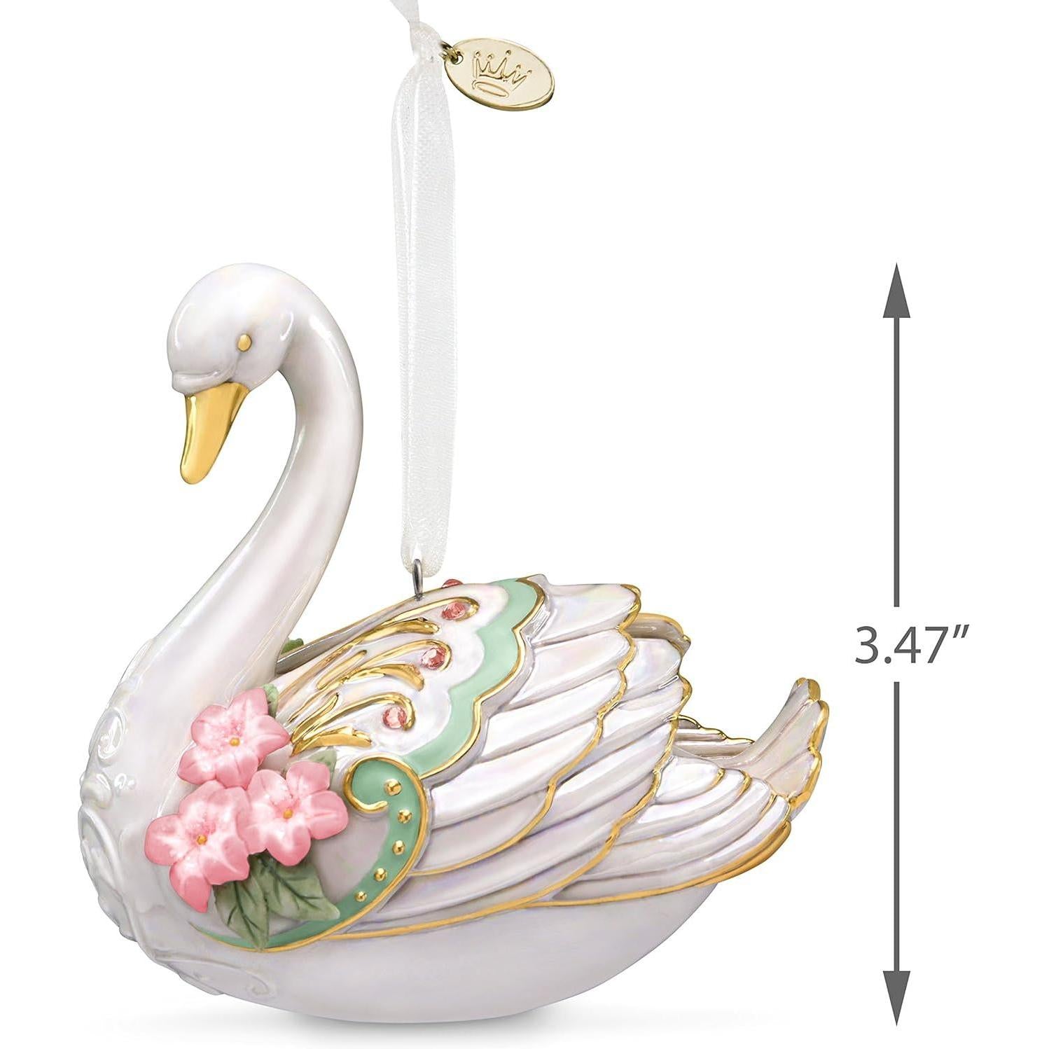 2018 Stunning Swan Hallmark Ornament (Porcelain) QK6403