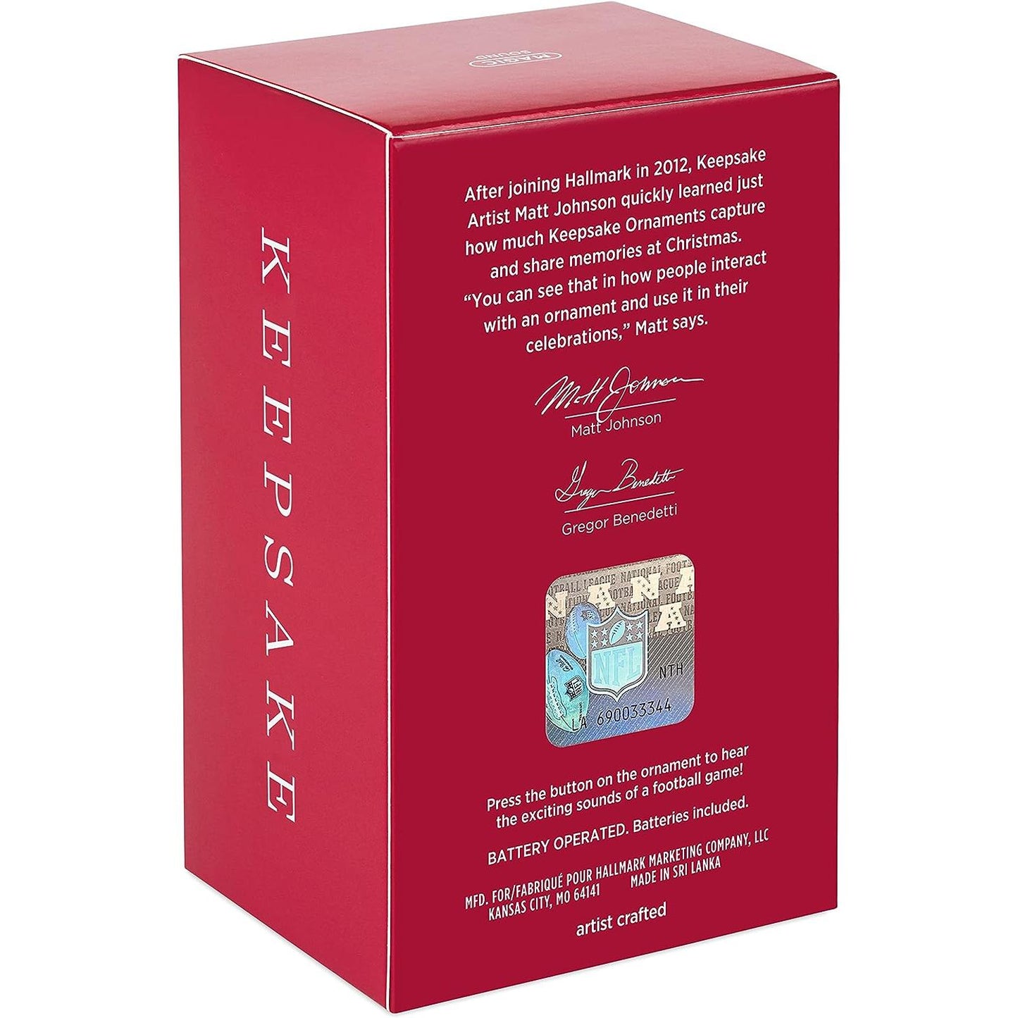 2020 Kansas City Chiefs Helmet Hallmark Ornament (NFL) QSR1131