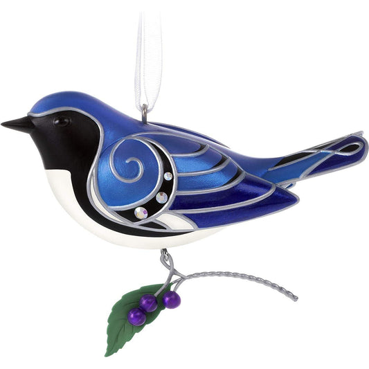 2020 Black-Throated Blue Warbler Hallmark Ornament (Beauty of Birds) QXR9264