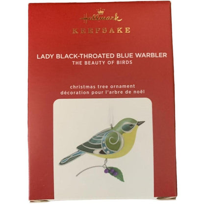 2020 Lady Black-Throated Blue Warbler Hallmark Ornament (Beauty of Birds) QXE3251