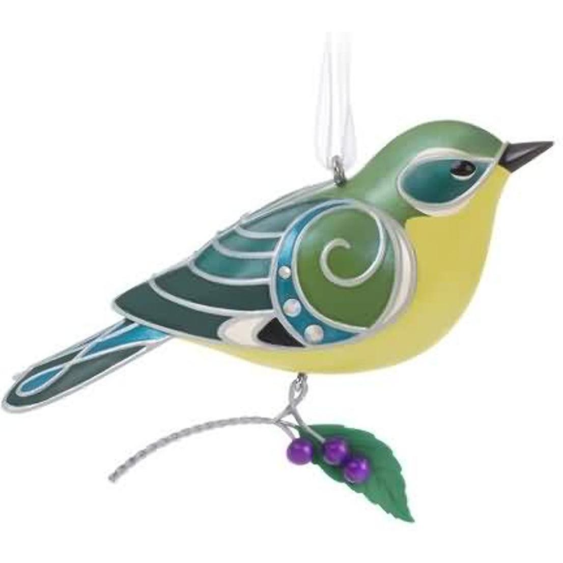 2020 Lady Black-Throated Blue Warbler Hallmark Ornament (Beauty of Birds) QXE3251