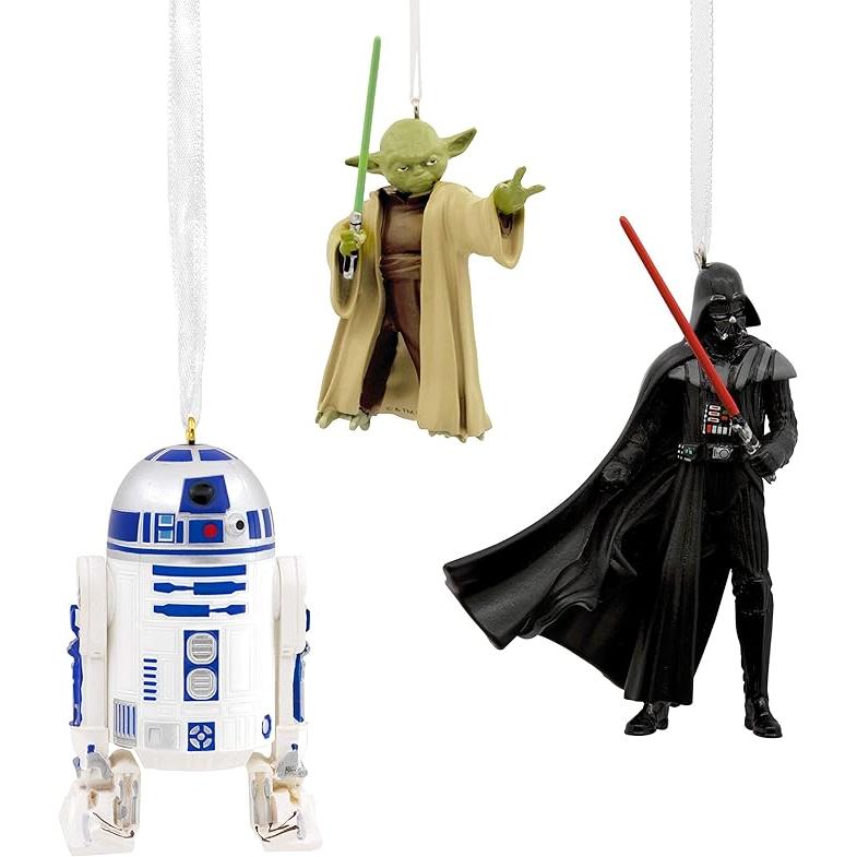 2HCM5991 2HCM5991 May The 4th Be with You, Darth Vader, Yoda and R2-D2 Christmas Ornaments, Set of 3 (Star Wars) Image1