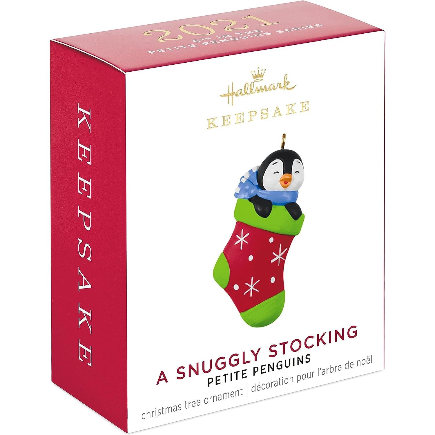 2021 A Snuggly Stocking Hallmark Ornament (Petite Penguins) QXM8305