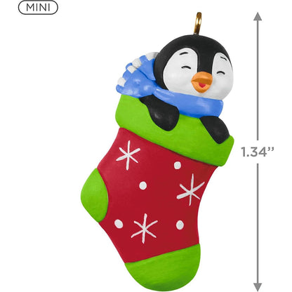 2021 A Snuggly Stocking Hallmark Ornament (Petite Penguins) QXM8305