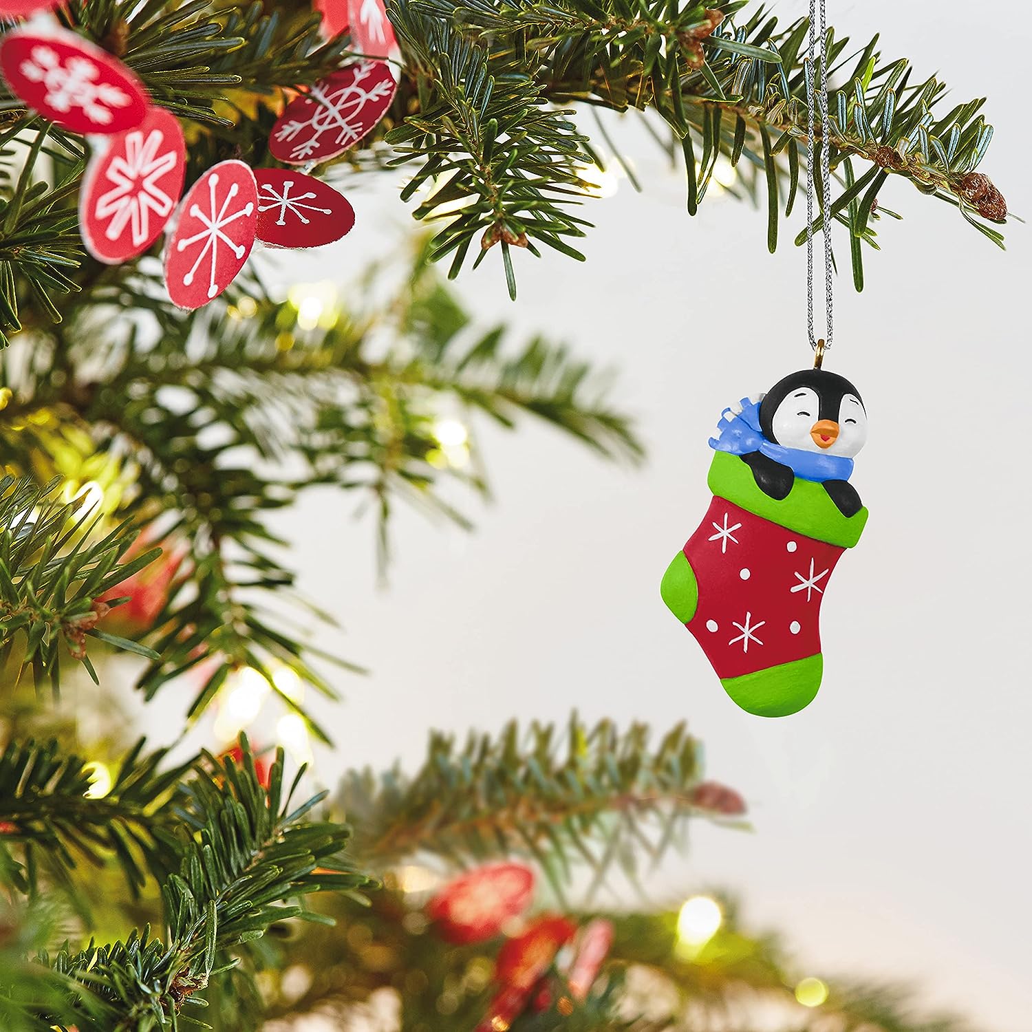 2021 A Snuggly Stocking Hallmark Ornament (Petite Penguins) QXM8305