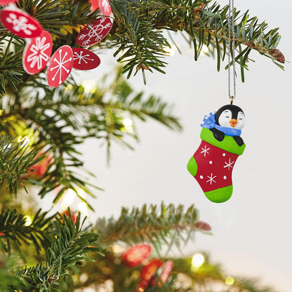 2021 A Snuggly Stocking Hallmark Ornament (Petite Penguins) QXM8305