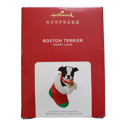 2021 Boston Terrier Hallmark Ornament (Puppy Love) QXR9002