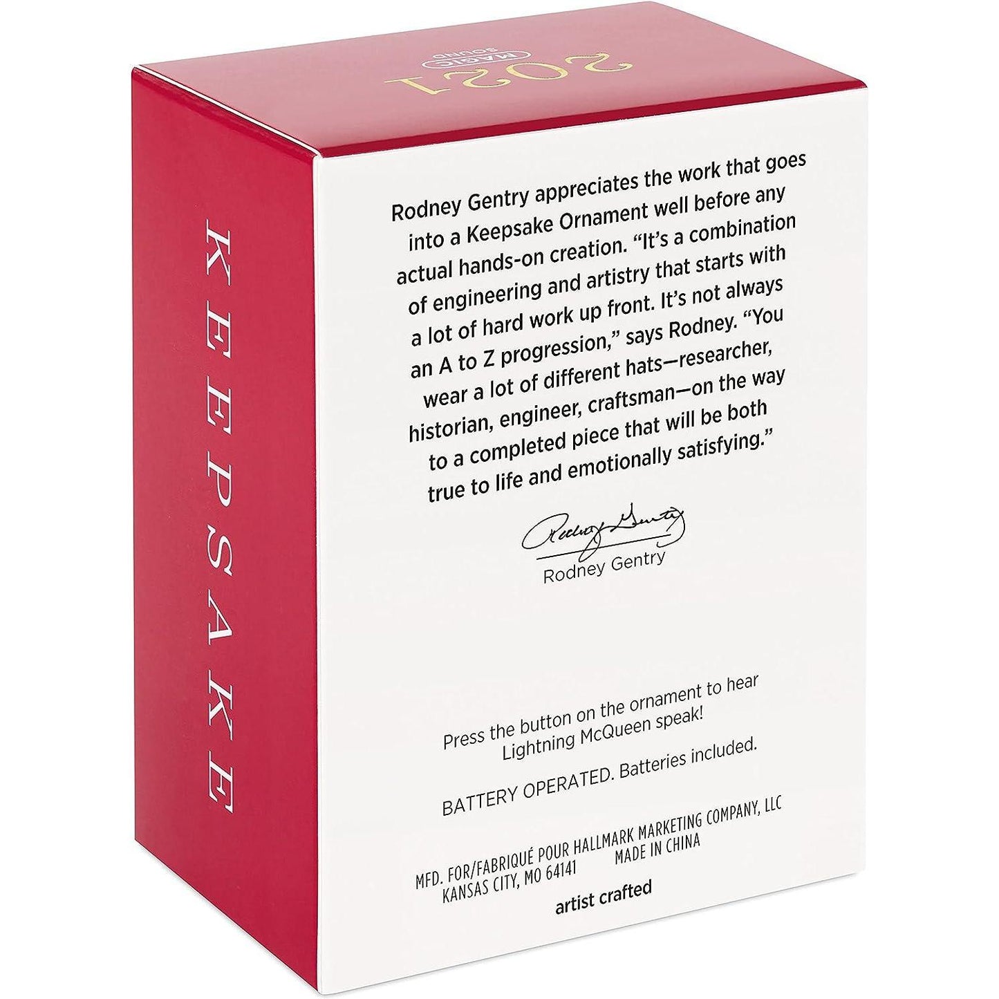 2021 Lightning Mcqueen Hallmark Ornament (Disney) QXD6492