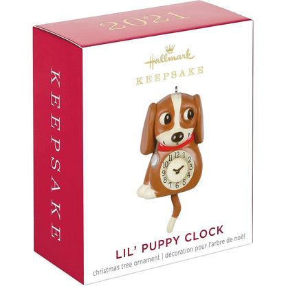 2021 Lil' Puppy Clock Hallmark Ornament (Clock) QXM8362