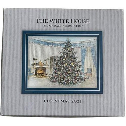 2021 Official White House Christmas Ornament: 1967 Blue Room Tree Painting