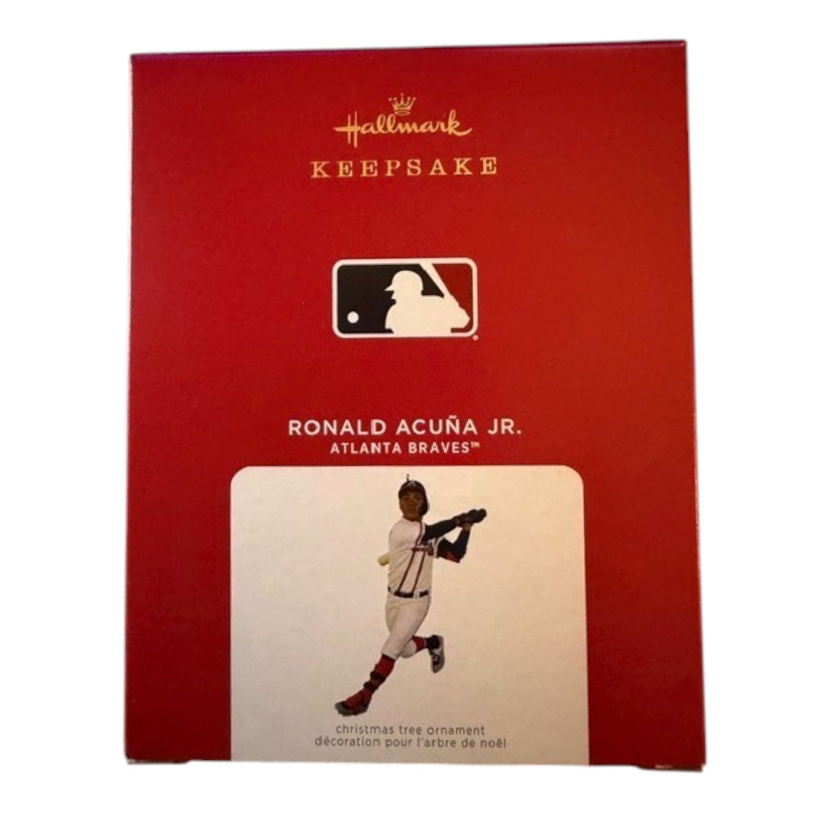 2021 Ronald Acuña Jr., Atlanta Braves Hallmark Ornament (At the Ballpark) QXI7362