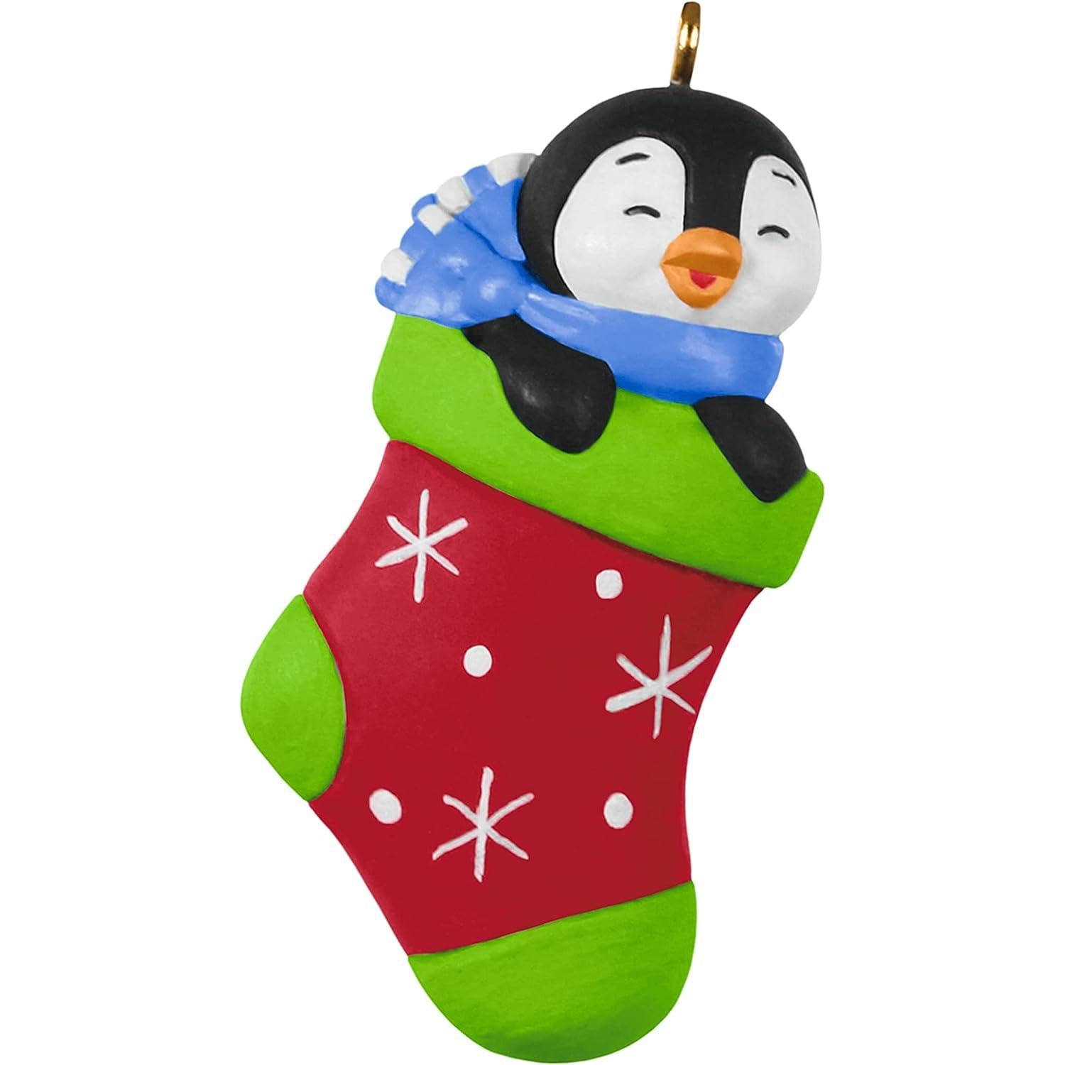 2021 A Snuggly Stocking Hallmark Ornament (Petite Penguins) QXM8305