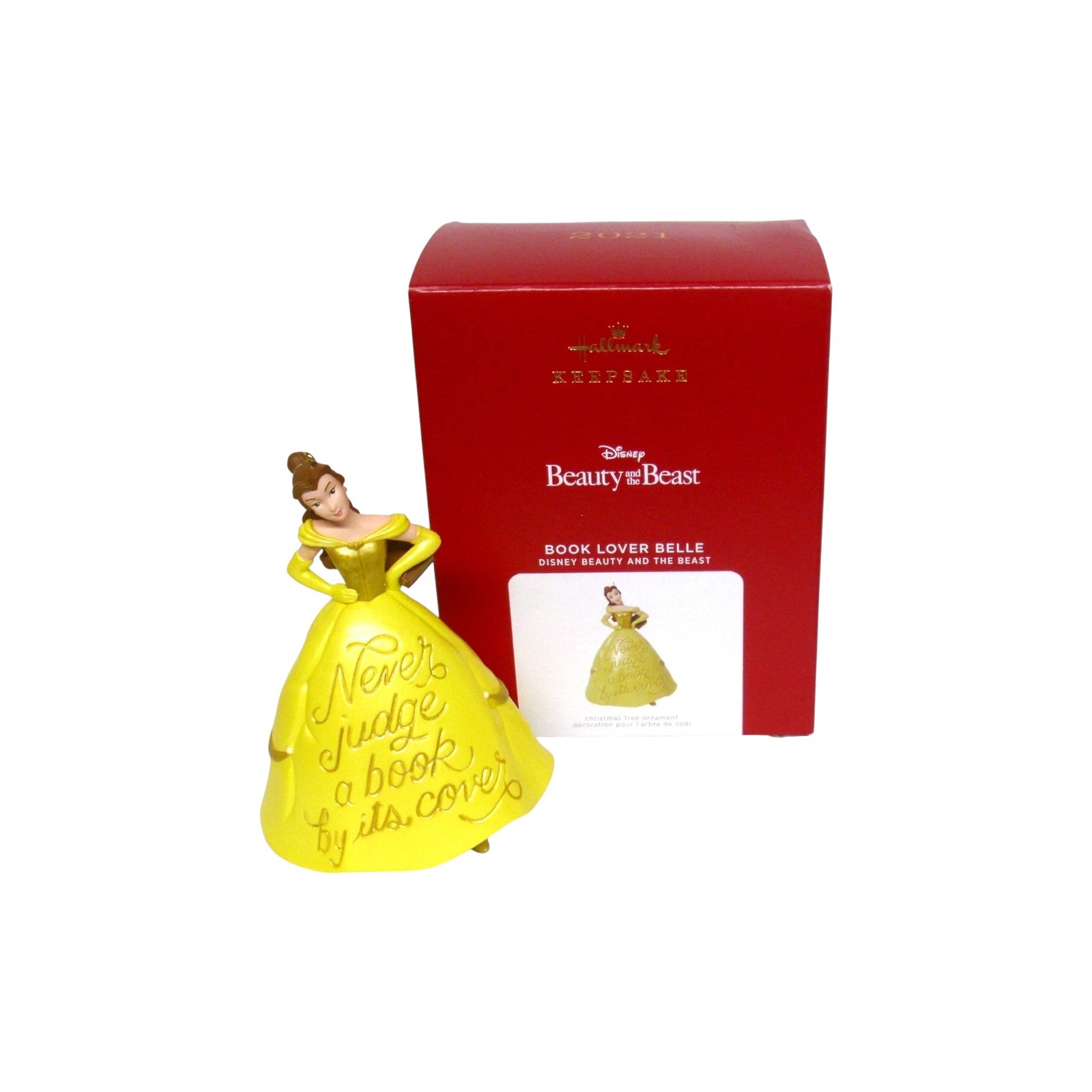 2021 Book Lover Belle Hallmark Ornament (Disney) QXD6512 Image3