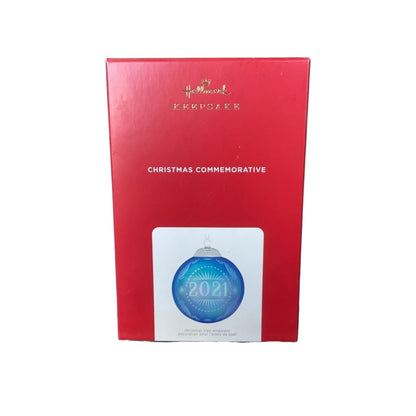 2021 Christmas Commemorative #9 - BlueGlass Ball Hallmark Ornament (Christmas Commemorative) QXR9035