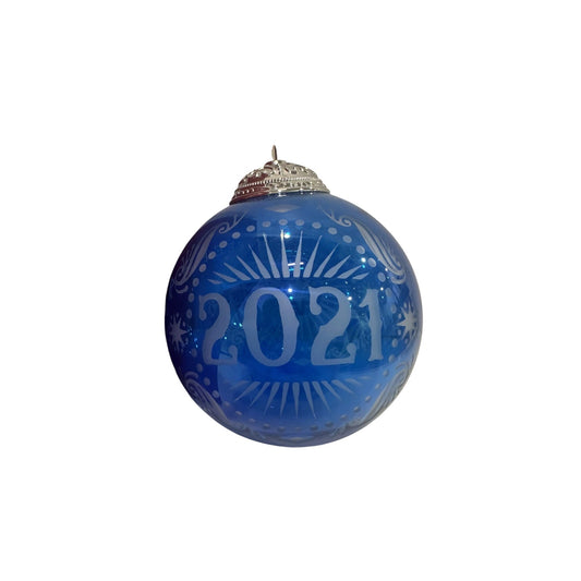 2021 Christmas Commemorative #9 - BlueGlass Ball Hallmark Ornament (Christmas Commemorative) QXR9035