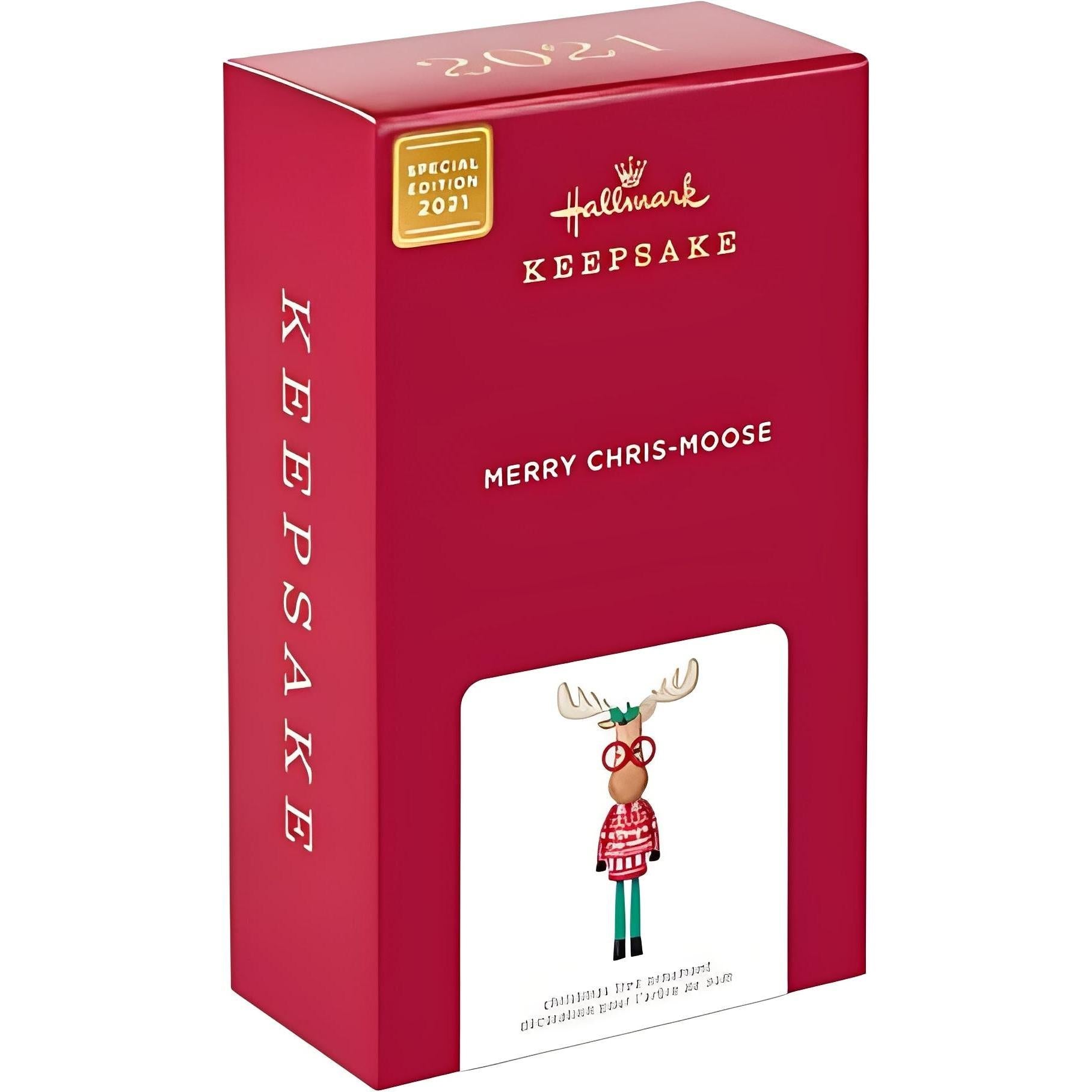 2021 Merry Chris‑Moose Hallmark Ornament (Sweater) QXT4102