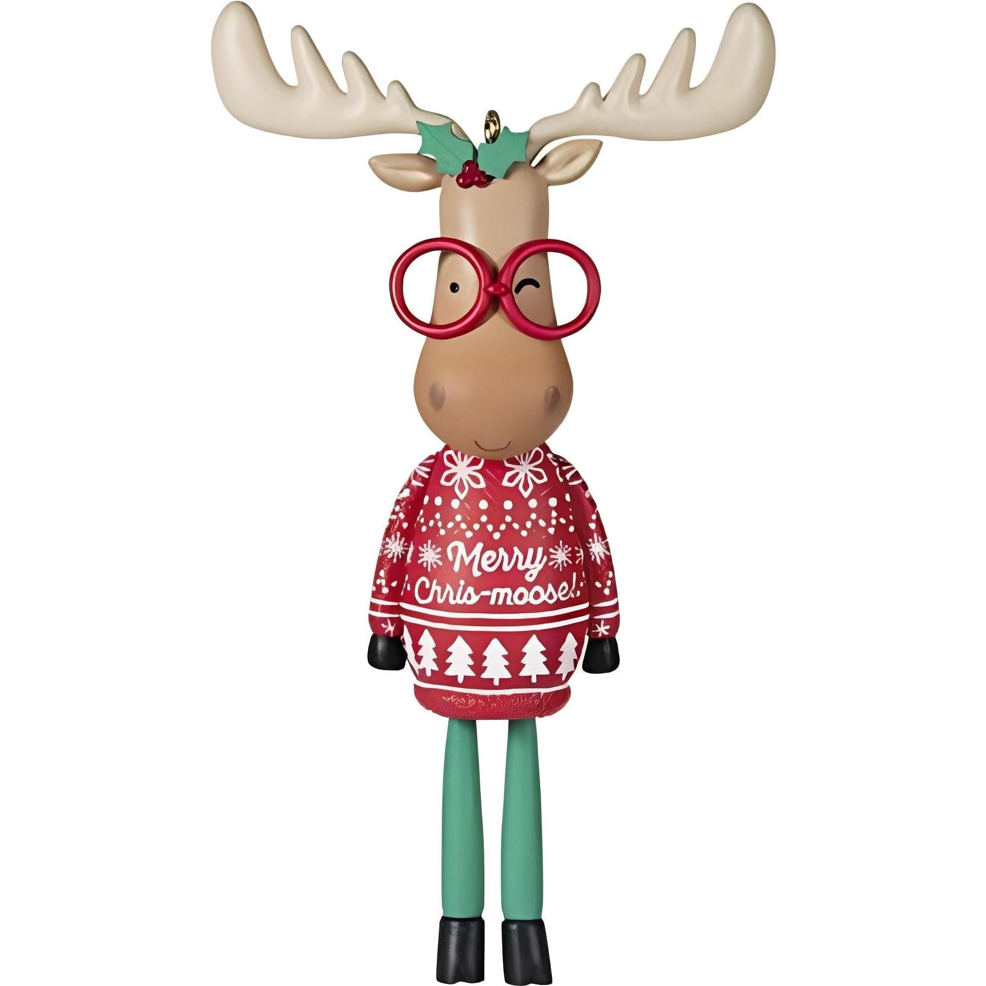 2021 Merry Chris‑Moose Hallmark Ornament (Sweater) QXT4102