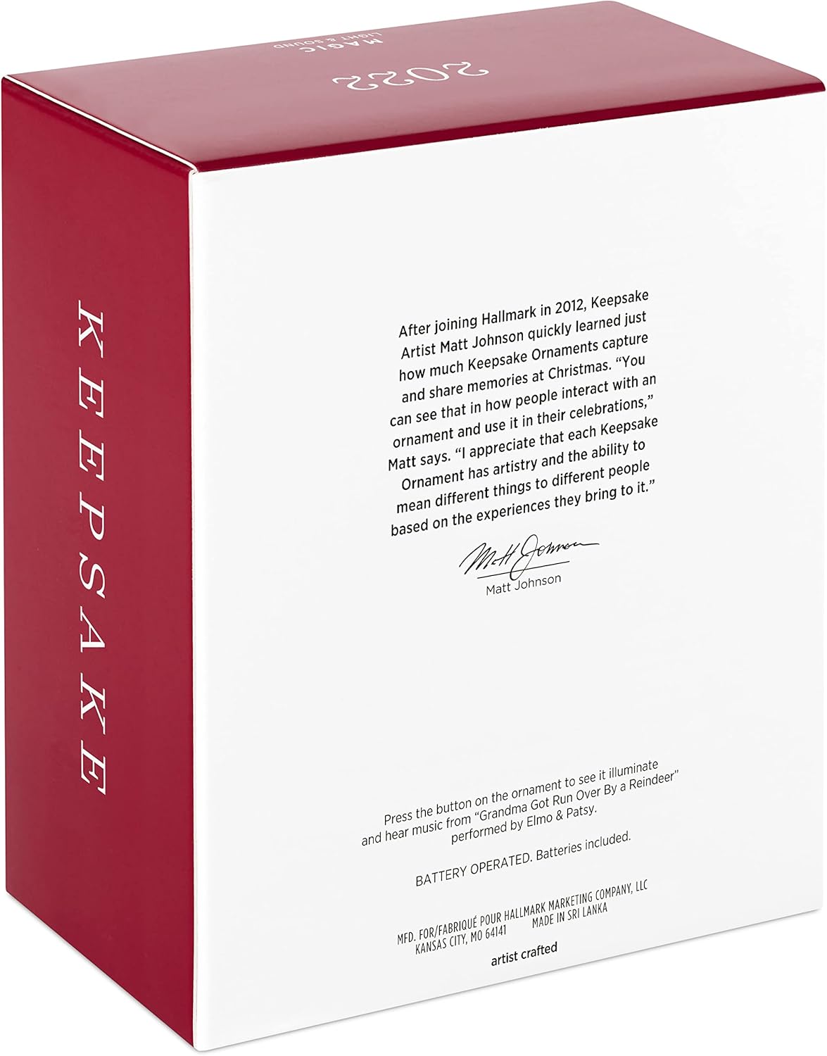 2022 Grandma Got Run Over by a Reindeer Hallmark Ornament (Reindeer) QGO2436