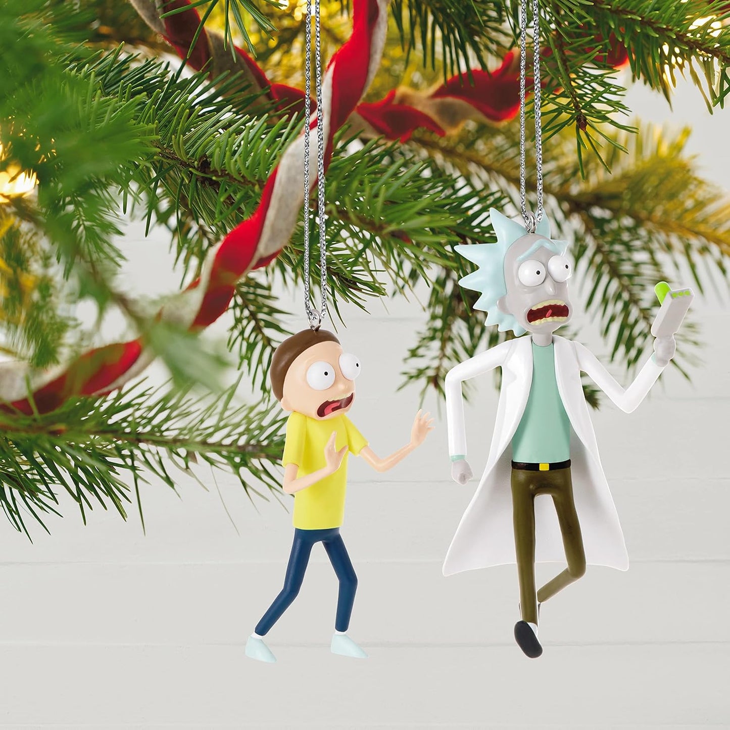 2022 Just Don't Think About It, Morty! Set of 2 Hallmark Ornament (Rick and Morty) QXI7216