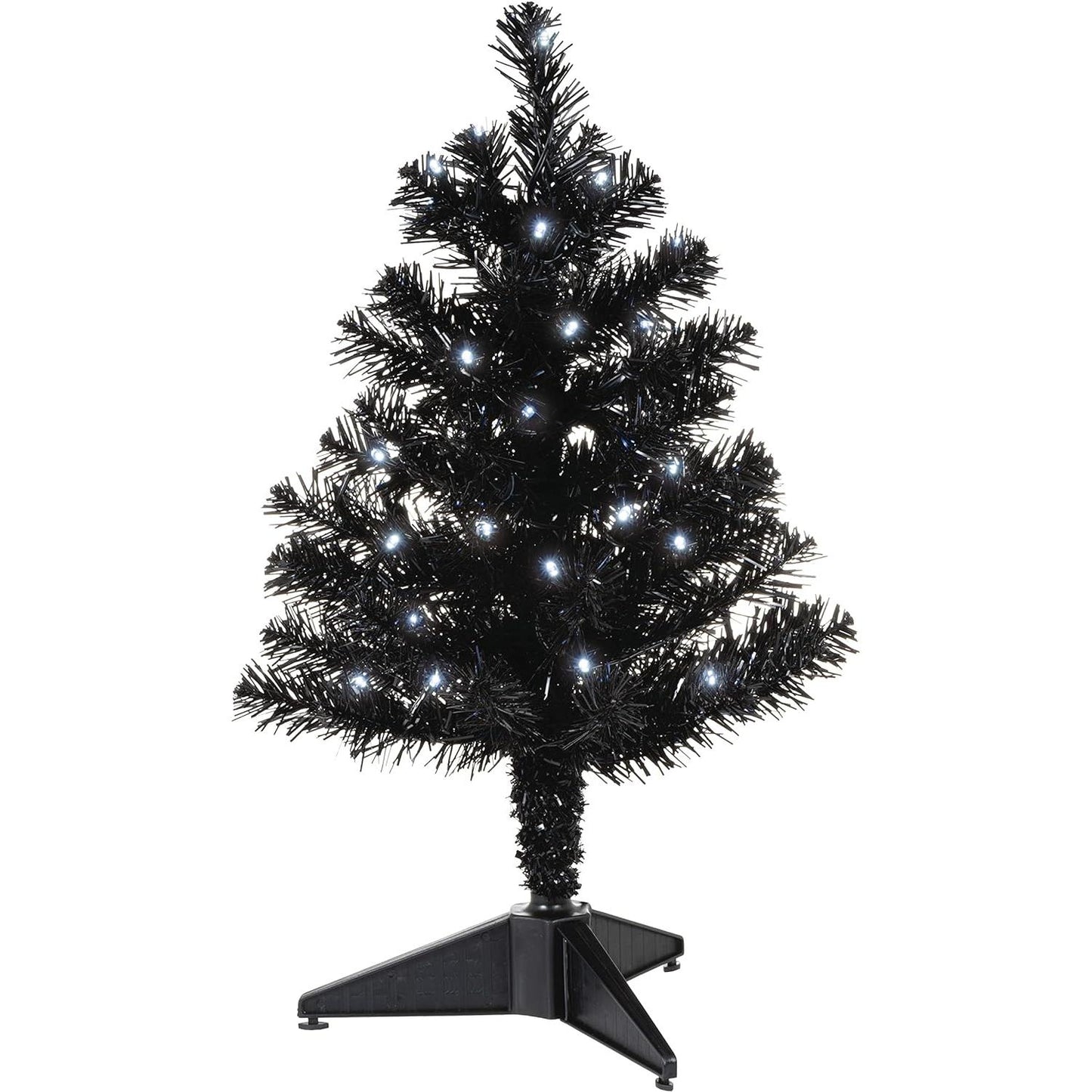 QSB6246 2022 Miniature Halloween Tree, Black Christmas Tree with Lights, 18.75" (Halloween) Image1