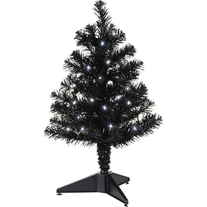 QSB6246 2022 Miniature Halloween Tree, Black Christmas Tree with Lights, 18.75" (Halloween) Image1