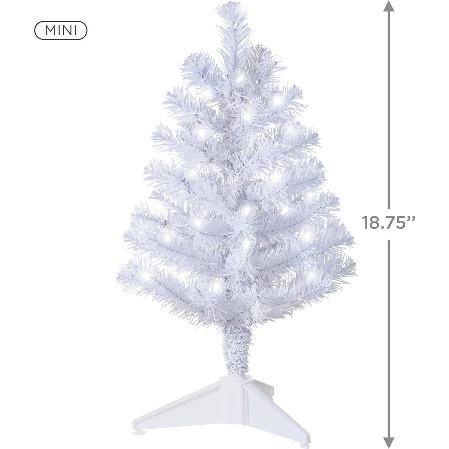 2022 Miniature White Pre-Lit Christmas Tree, 18.75" (Snowflake)