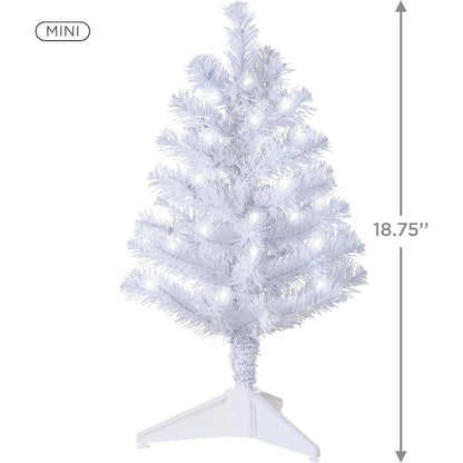 2022 Miniature White Pre-Lit Christmas Tree, 18.75" (Snowflake)