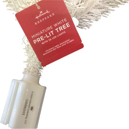 2022 Miniature White Pre-Lit Christmas Tree, 18.75" (Snowflake)