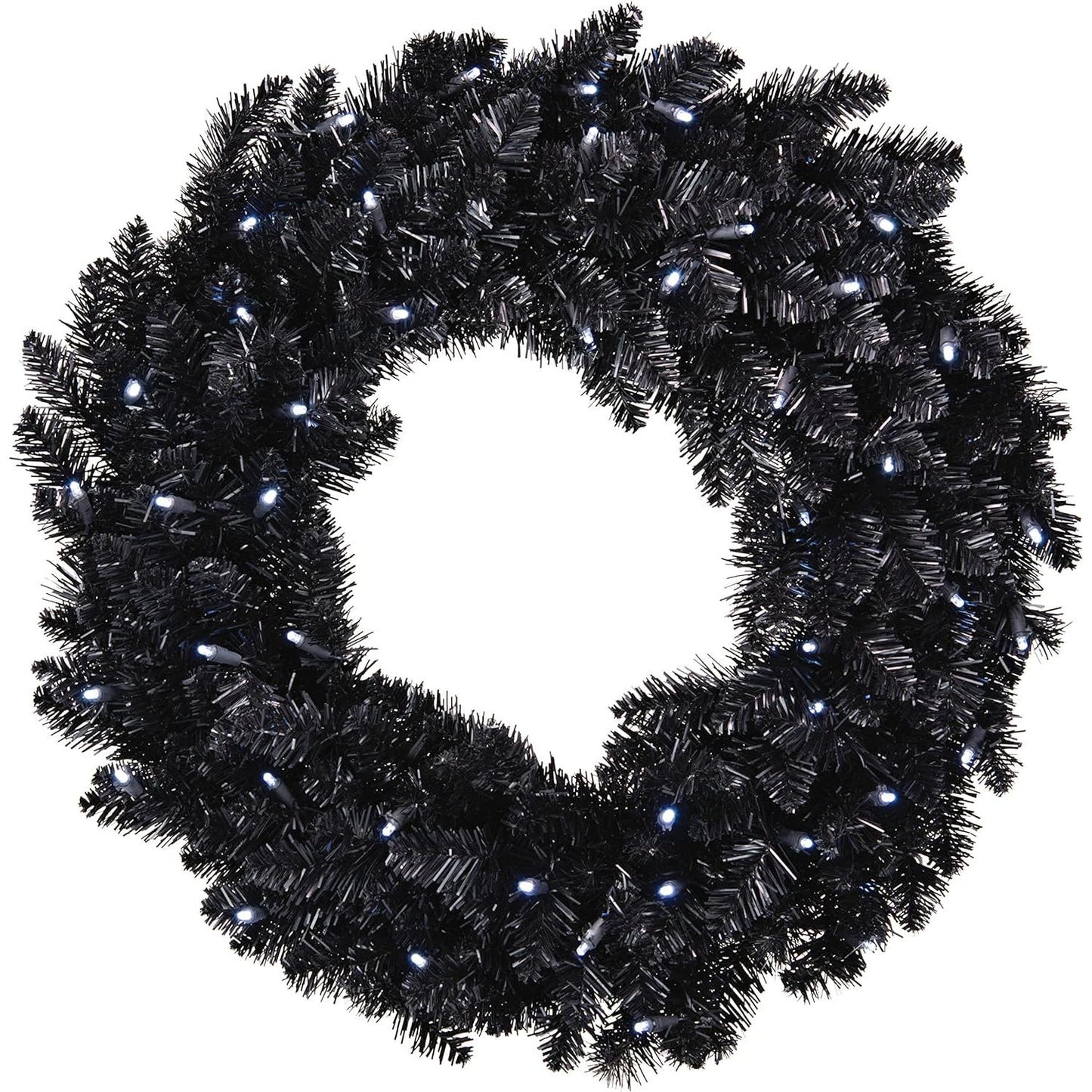 QSB6306 2022 Sparkling Black Halloween Wreath with Lights, 30" (Star Wars) Image1