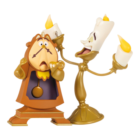 2023 Lumière and Cogsworth (Beauty and the Beast) Hallmark Ornament QXE3277 Image1