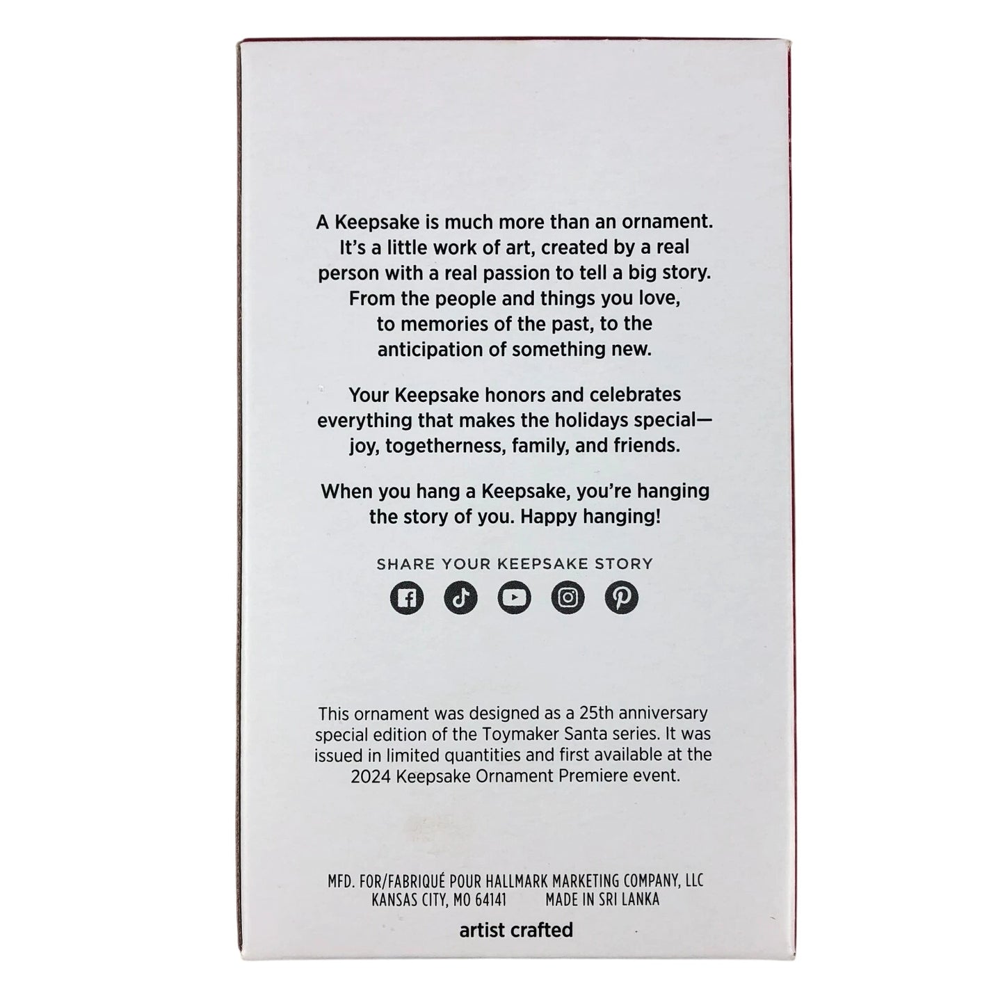 2024 Toymaker Santa 25th Anniversary Hallmark Ornament (Toymaker Santa) QXE3374