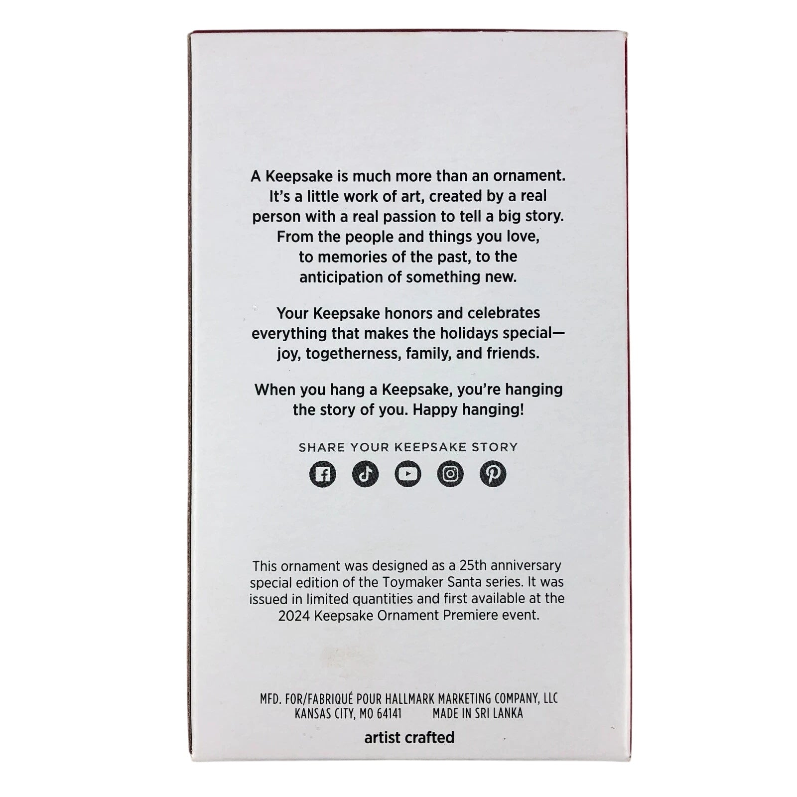 2024 Toymaker Santa 25th Anniversary Hallmark Ornament (Toymaker Santa) QXE3374