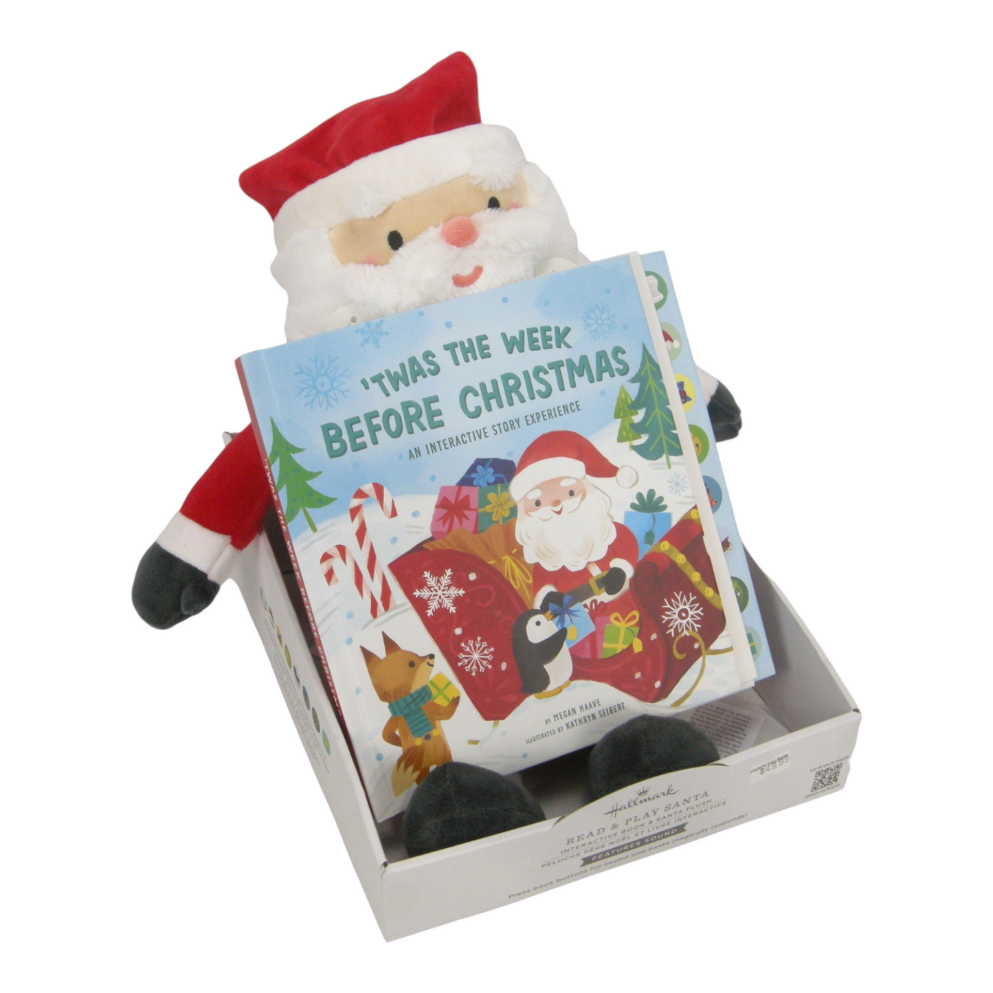 2024 Twas the Week Before Christmas Interactive Santa Plush and Book With Sound Hallmark Ornament (Santa Claus) KCX2018