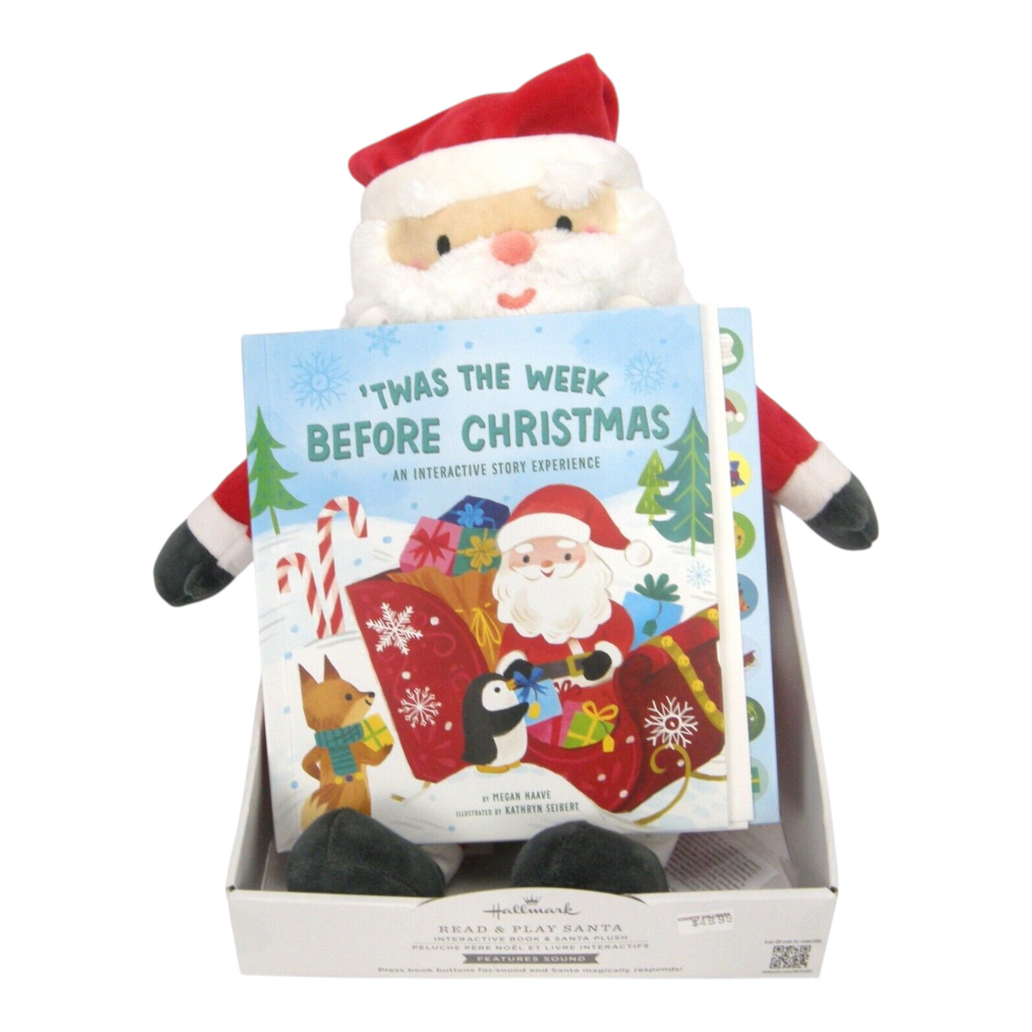 2024 Twas the Week Before Christmas Interactive Santa Plush and Book With Sound Hallmark Ornament (Santa Claus) KCX2018